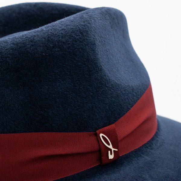 Women's Grey Felt Hat Red Belt Logo Doria