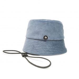 Gray Corduroy Winter Bucket Hat