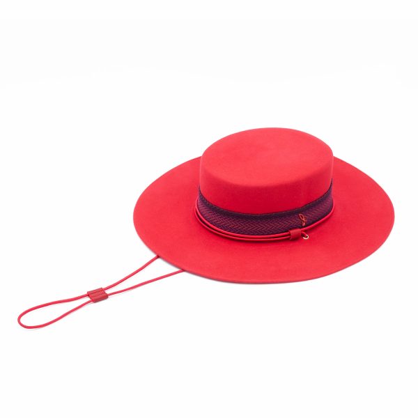 Toledo Hat Wide Brim Red Winter Women's Felt