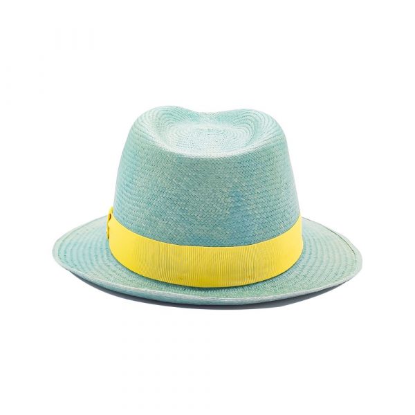 Summer Hat Light Blue Panama Cuenca Cinta Grosgrain