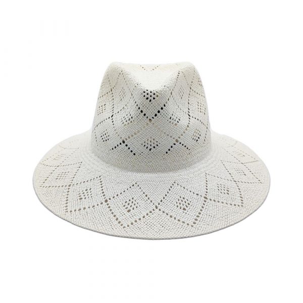 Women's Lace Summer Wide Brim Hat White 2024 Doria Made in Italy