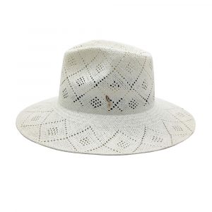 Drop Hat Wide Brim Paper Weave Lace White Spring Summer 2024