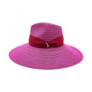 Women's Wide Brim Hat Hemp Braid Purple Cyclamen Spring Summer 2024