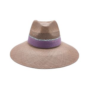 Cappello Panama a Tesa Larga da Donna Cinta Viola 2024