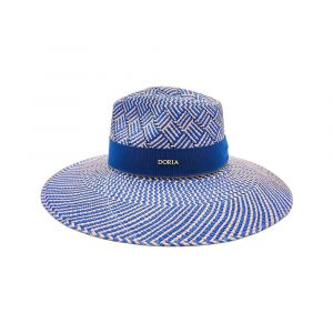 Cappello Panama Pasadores da Donna Tesa Larga Blu Biege Primavera Estate 2024