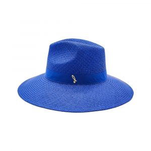 Women's Blue Wide Brim Panama Hat Spring Summer 2024