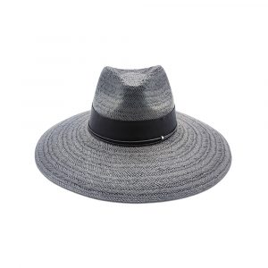 Doria 1905 Spring Summer 2024 Black Wide Brim Straw Hat